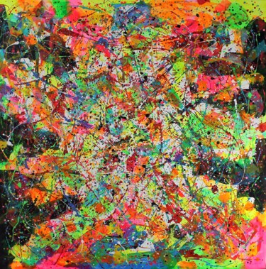 Malerei mit dem Titel "Color Cascade" von Juan José Garay, Original-Kunstwerk, Acryl