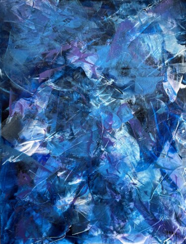 Pintura titulada "Blue Stellar 001" por Juan José Garay, Obra de arte original, Acrílico Montado en Cartulina