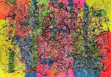 Картина под названием "Kaleidoscopic Harmo…" - Juan José Garay, Подлинное произведение искусства, Эмаль Установлен на Другая…