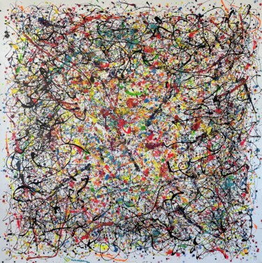 Pintura titulada "Cosmic Explosion in…" por Juan José Garay, Obra de arte original, Acrílico Montado en Bastidor de camilla…