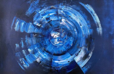 Pintura titulada "BLUE COSMIC 05" por Juan José Garay, Obra de arte original, Oleo Montado en Otro panel rígido