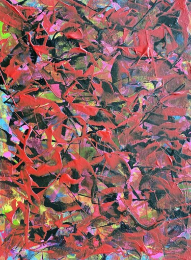 Peinture intitulée "Red" par Juan José Garay, Œuvre d'art originale, Acrylique Monté sur Autre panneau rigide