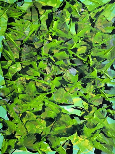 Peinture intitulée "Green" par Juan José Garay, Œuvre d'art originale, Acrylique Monté sur Autre panneau rigide