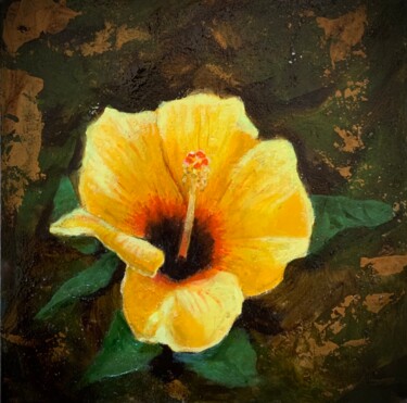 Pintura titulada "Ibiscus amarillo" por Juan José Molina Gallardo, Obra de arte original, Oleo