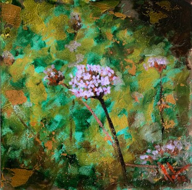 Painting titled "Florecillas violetas" by Juan José Molina Gallardo, Original Artwork, Oil