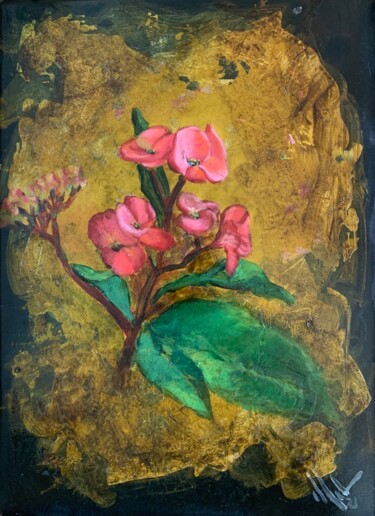 Schilderij getiteld "Flores rojas de ver…" door Juan José Molina Gallardo, Origineel Kunstwerk, Olie