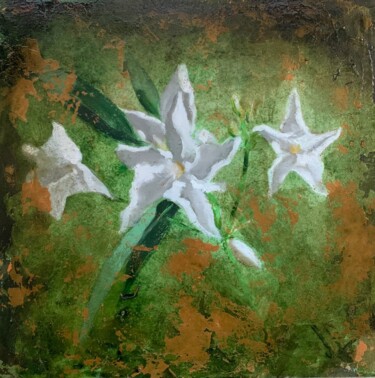 Pintura titulada "Flores blancas de v…" por Juan José Molina Gallardo, Obra de arte original, Oleo