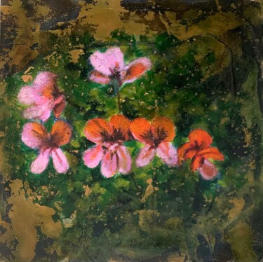 Pintura titulada "Florecillas rosas d…" por Juan José Molina Gallardo, Obra de arte original, Oleo