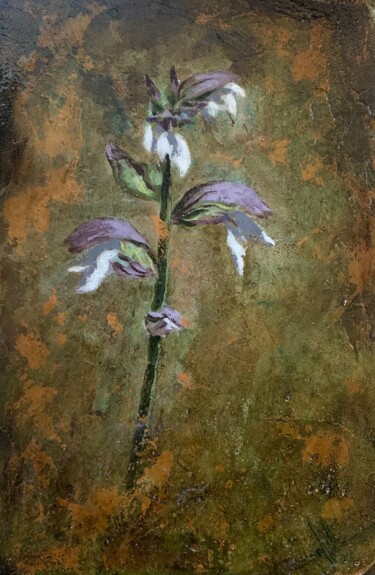 Schilderij getiteld "Flores violetas de…" door Juan José Molina Gallardo, Origineel Kunstwerk, Olie