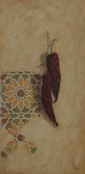 Peinture intitulée "Pimiento rojo" par Juan José Molina Gallardo, Œuvre d'art originale, Huile