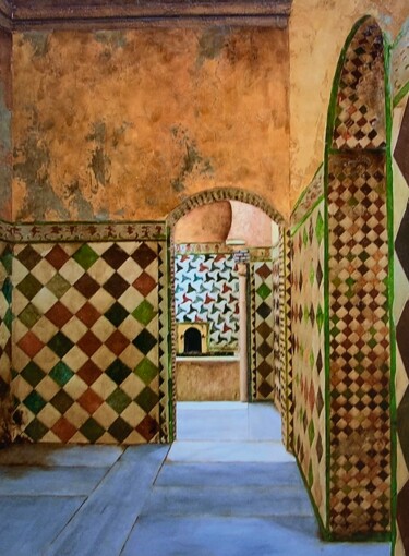Peinture intitulée "Baño árabe IV" par Juan José Molina Gallardo, Œuvre d'art originale, Huile