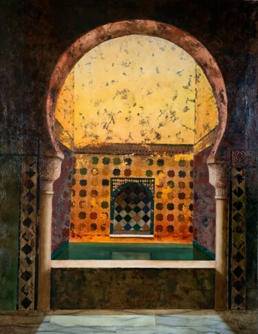Pittura intitolato "Baño árabe VI" da Juan José Molina Gallardo, Opera d'arte originale, Olio