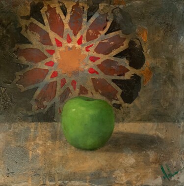 Peinture intitulée "Manzana verde" par Juan José Molina Gallardo, Œuvre d'art originale, Huile