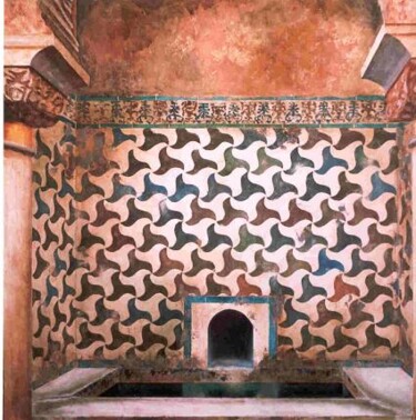 Malerei mit dem Titel "Baño árabe II" von Juan José Molina Gallardo, Original-Kunstwerk, Öl
