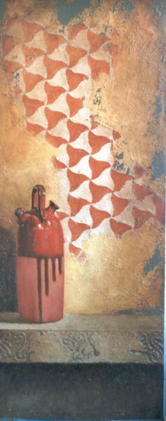 Painting titled "Jarrón marrón" by Juan José Molina Gallardo, Original Artwork, Oil