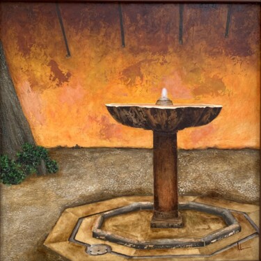 Painting titled "Fuente de la Alhamb…" by Juan José Molina Gallardo, Original Artwork, Oil