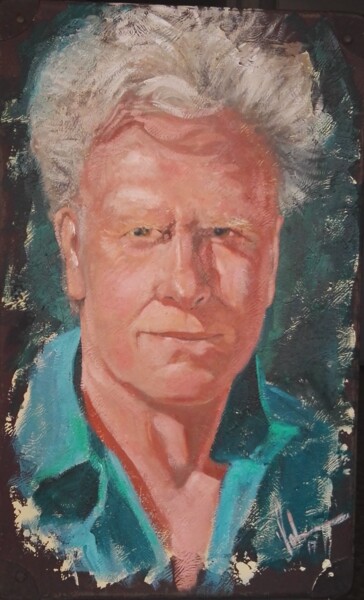 Painting titled "Allan Madsen, pintor" by Juan José Molina Gallardo, Original Artwork, Oil