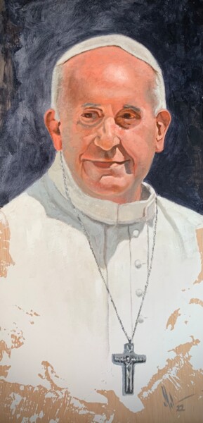 Peinture intitulée "Papa Francisco" par Juan José Molina Gallardo, Œuvre d'art originale, Huile