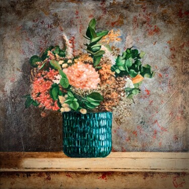 Картина под названием "Bouquet de flores" - Juan José Molina Gallardo, Подлинное произведение искусства, Масло