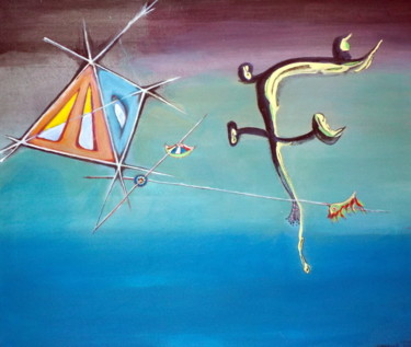 Painting titled "Atmosphère spatial" by Juan Luis Gandulfo, Original Artwork, Acrylic