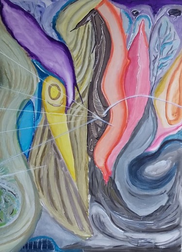 Картина под названием "OVALE" - Juan Luis Gandulfo, Подлинное произведение искусства, Акрил Установлен на Деревянная рама дл…