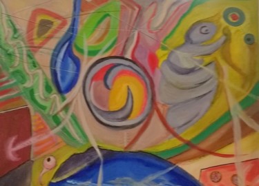 Painting titled "CIRCULAIRE" by Juan Luis Gandulfo, Original Artwork, Acrylic Mounted on Wood Stretcher frame