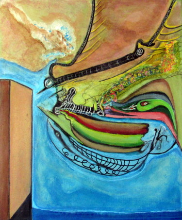 Картина под названием "Trapèze" - Juan Luis Gandulfo, Подлинное произведение искусства, Акрил Установлен на Деревянная рама…