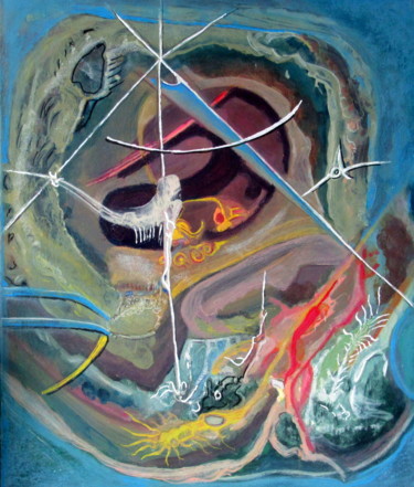 Ζωγραφική με τίτλο "AU FOND" από Juan Luis Gandulfo, Αυθεντικά έργα τέχνης, Ακρυλικό Τοποθετήθηκε στο Ξύλινο φορείο σκελετό