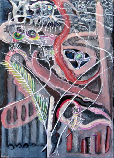 Картина под названием "EN REGARDANT" - Juan Luis Gandulfo, Подлинное произведение искусства, Акрил Установлен на Деревянная…