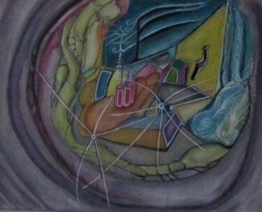 Painting titled "HABITAT" by Juan Luis Gandulfo, Original Artwork, Acrylic Mounted on Wood Stretcher frame