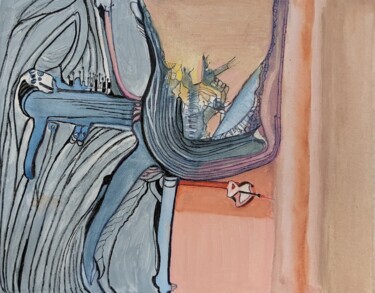 Pintura titulada "DANZA EN AZUL" por Juan Luis Gandulfo, Obra de arte original, Acrílico