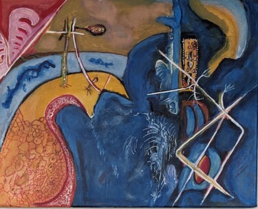 Pintura titulada "AMBITO AZUL" por Juan Luis Gandulfo, Obra de arte original, Acrílico Montado en Bastidor de camilla de mad…