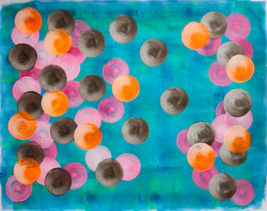 Malerei mit dem Titel "Bubbles 24/19" von Juan Mildenberger, Original-Kunstwerk, Acryl