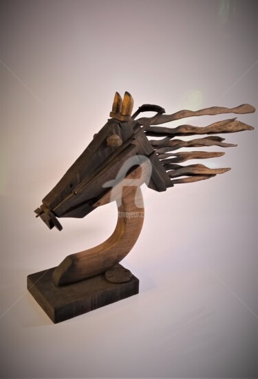 Escultura intitulada "TURF" por Juan Rojas, Obras de arte originais, Madeira