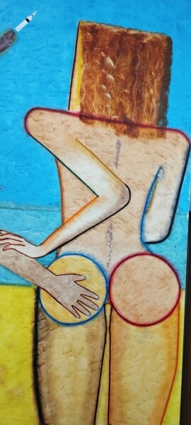 Pintura titulada "LA CONQUÊTE DE L'ES…" por Juan Saenz, Obra de arte original, Oleo Montado en Panel de madera