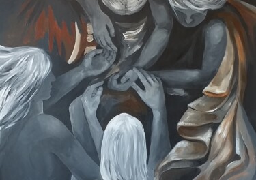 Pittura intitolato ""2020"" da Juana Page, Opera d'arte originale, Acrilico Montato su Telaio per barella in legno