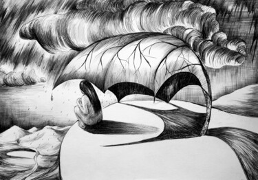 Рисунок под названием "Felicidad, Happiness" - Juana Page, Подлинное произведение искусства, Шариковая ручка