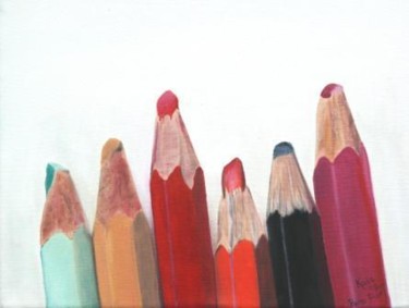 Pintura titulada "Lápices de colores" por Kaia Ariaudo, Obra de arte original