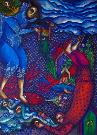 Peinture intitulée "Vingt jours et nuit…" par Juana Sabina Ortega, Œuvre d'art originale