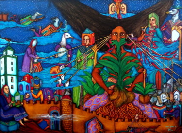 Peinture intitulée "Et si elles tombaie…" par Juana Sabina Ortega, Œuvre d'art originale, Acrylique