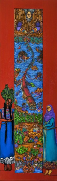 Peinture intitulée "Ceux qui s'en vont…" par Juana Sabina Ortega, Œuvre d'art originale, Acrylique