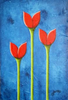 Painting titled "Tulipanes" by Juan Carlos Bonilla, Original Artwork