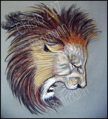 Drawing titled "Lion" by Christo, Original Artwork