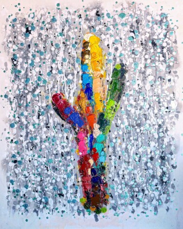 Картина под названием "Resistir" - Juan Ignacio Cazabet, Подлинное произведение искусства, Акрил Установлен на Деревянная ра…