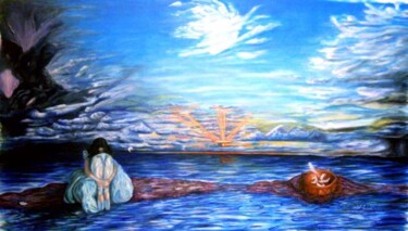 Pittura intitolato ""LE LACRIME DELL'AN…" da Juanita Capogna, Opera d'arte originale