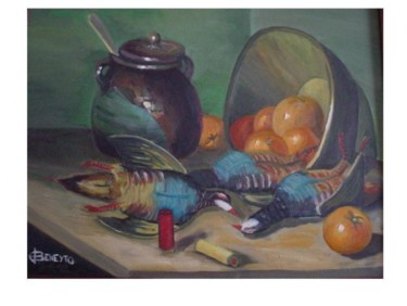 Pintura titulada "perdices" por Juan Carlos Beneyto, Obra de arte original, Oleo