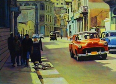 Pintura intitulada "Calles de la Habana" por Juanma, Obras de arte originais, Óleo