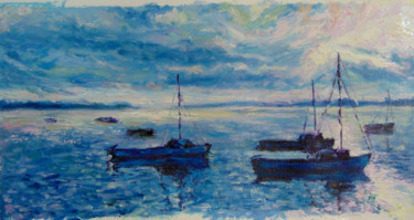 Pintura titulada "Puerto de Manati al…" por Juanma, Obra de arte original, Oleo