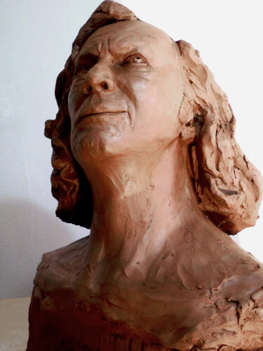 Sculpture titled "BUSCANDO" by Juanmi Figueira, Original Artwork, Plaster