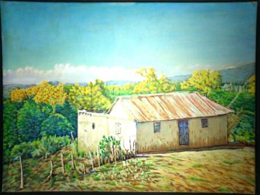 Painting titled "Casita de Araguaney…" by Juan Morillo, Original Artwork